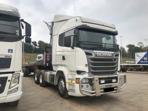 2016 Scania R500 with 1600000km and 2002 Burg Flat Deck Trailer for sale
