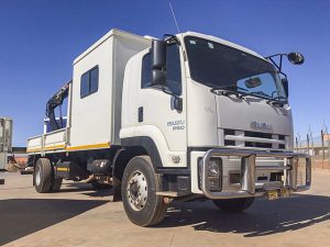 2016 Isuzu FTR850 AMT 8 Ton Dropside Truck with crane and personnel carrier and many more extras. Mileage starting only 109500km for sale