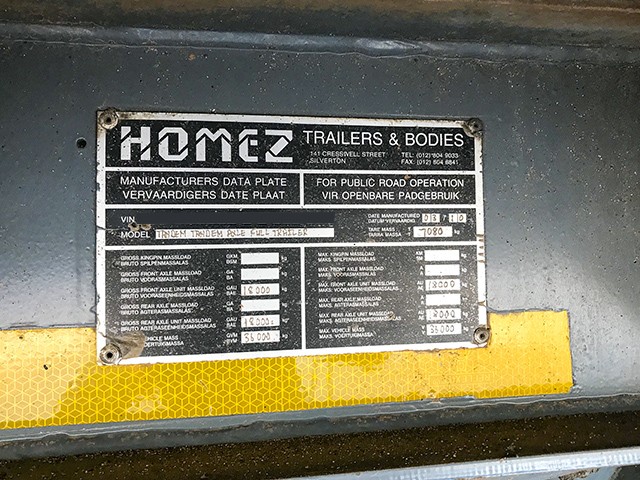 2010 Homez Drawbar Tautliner 10.5m Trailer